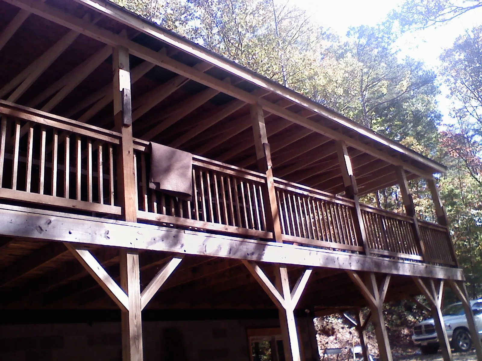 Timber framing under a new elevated porch and deck — Roof Leak Repair in Kenilworth by Roofing Brothers